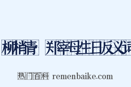 柳梢青·郑宰母生日反义词是什么意思的图片